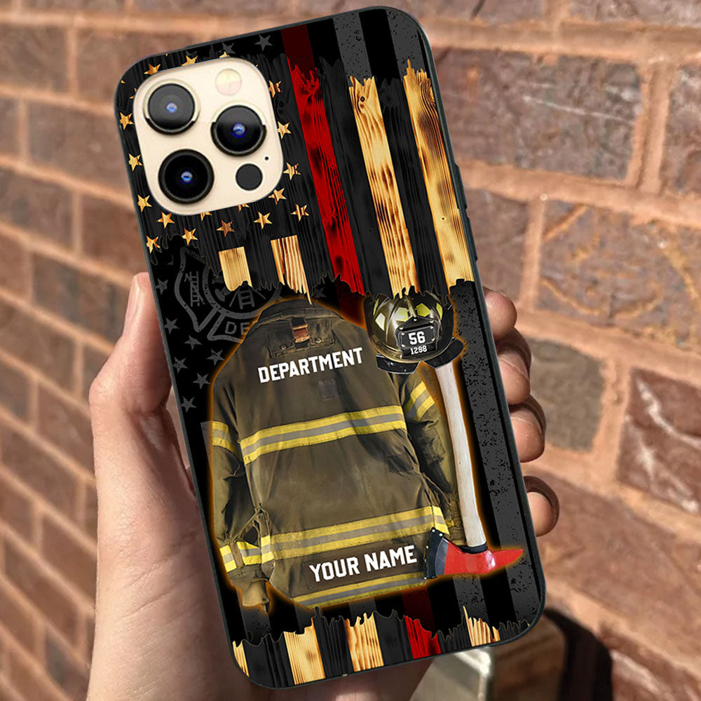 Custom Clothes And Helmet Firefighter Phone Case Gift For