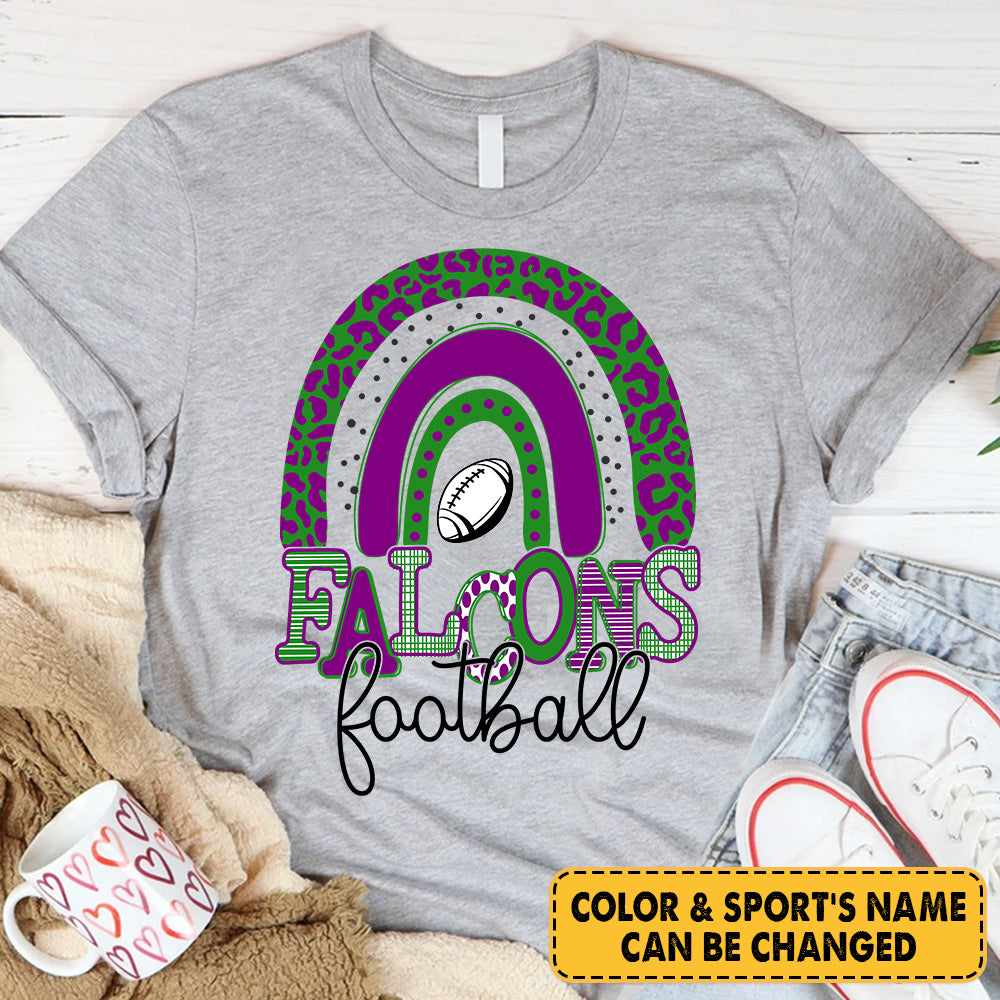 Personalized Mascot Team Spirit Shirt Team Pride, Falcons Shirt Teacher Shirt Rainbow Mascot Team Hk10