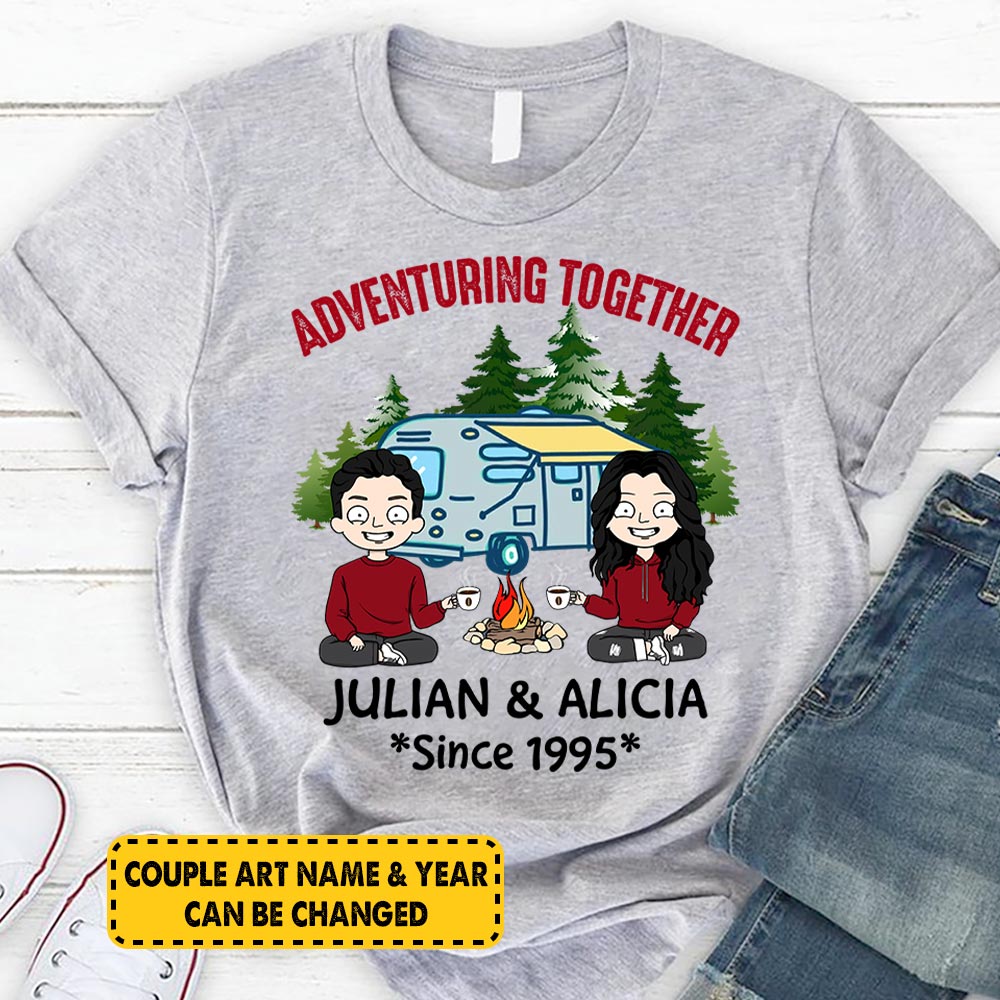 Personalized Wife And Husband Camping Shirt Today Adventuring Together Since Couple Camping Shirt