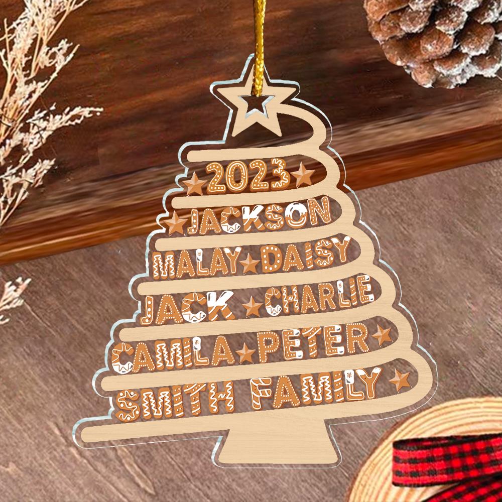 Custom Family Tree Ornament, Family Names Tree Ornament, Family Christmas Ornament, Family Tree, Family Keepsake NA02