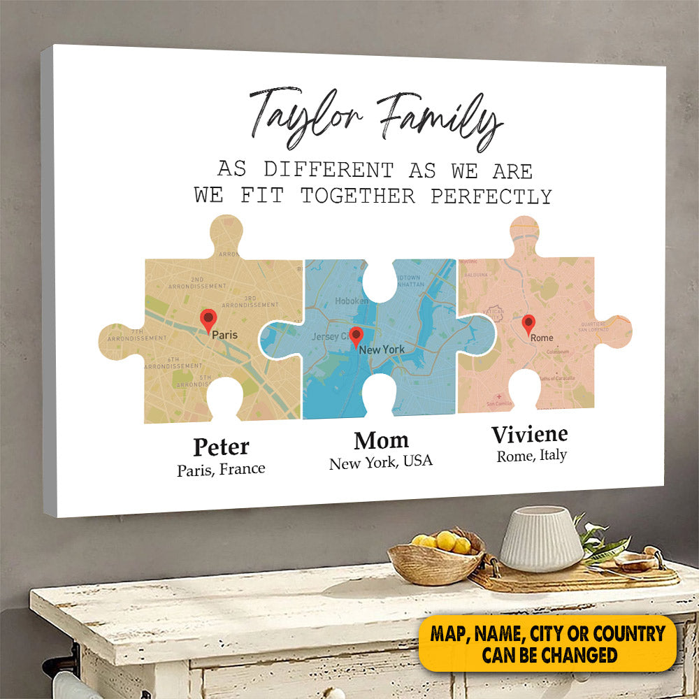 Personalized As Different As We Are We Fit Together Perfectly World Map Gift For Long Distance Relationship