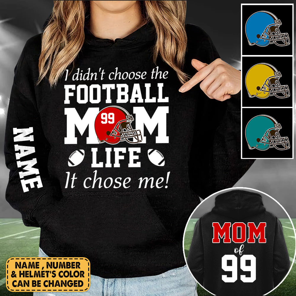 Personalized Shirt I Didn't Choose The Football Mom Life It Chose Me All Over Print Shirt For Football Mom Game Day Shirt H2511