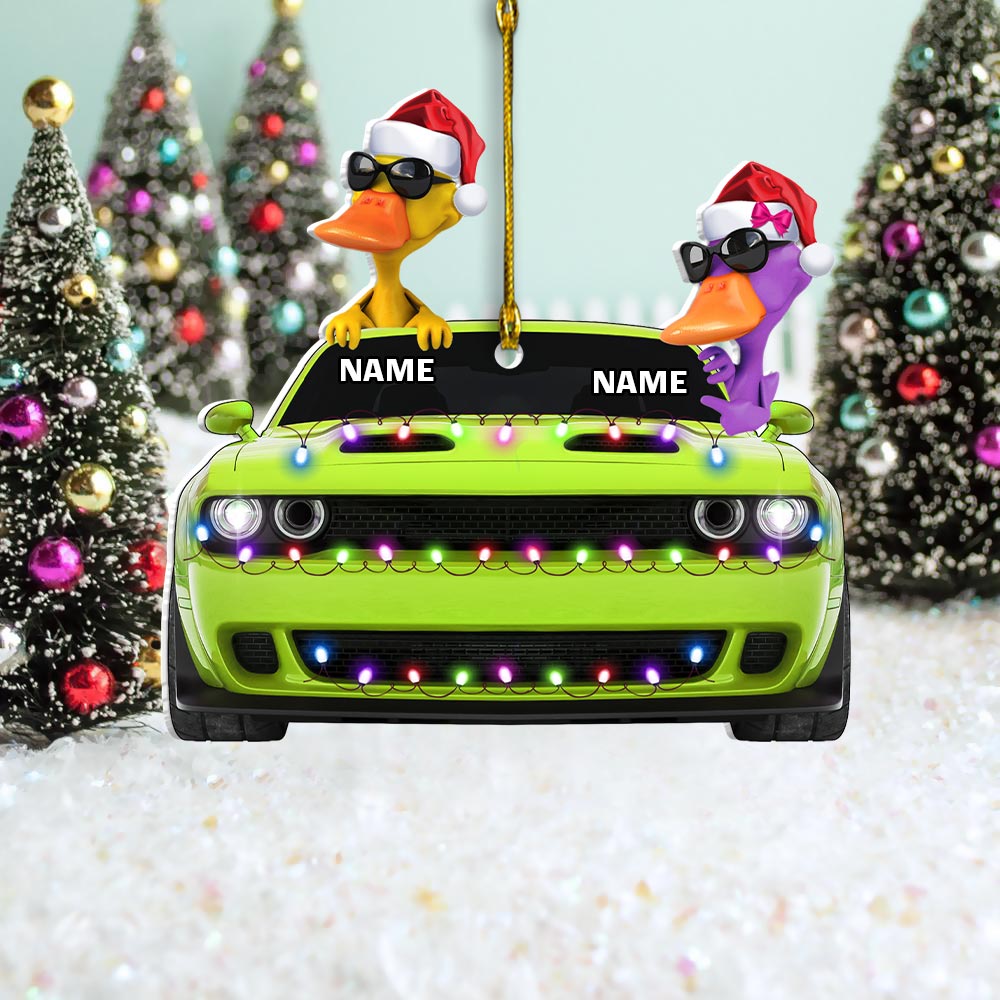 Duck Of Road Custom Name Driver Acrylic Ornament Gift For Car Lovers