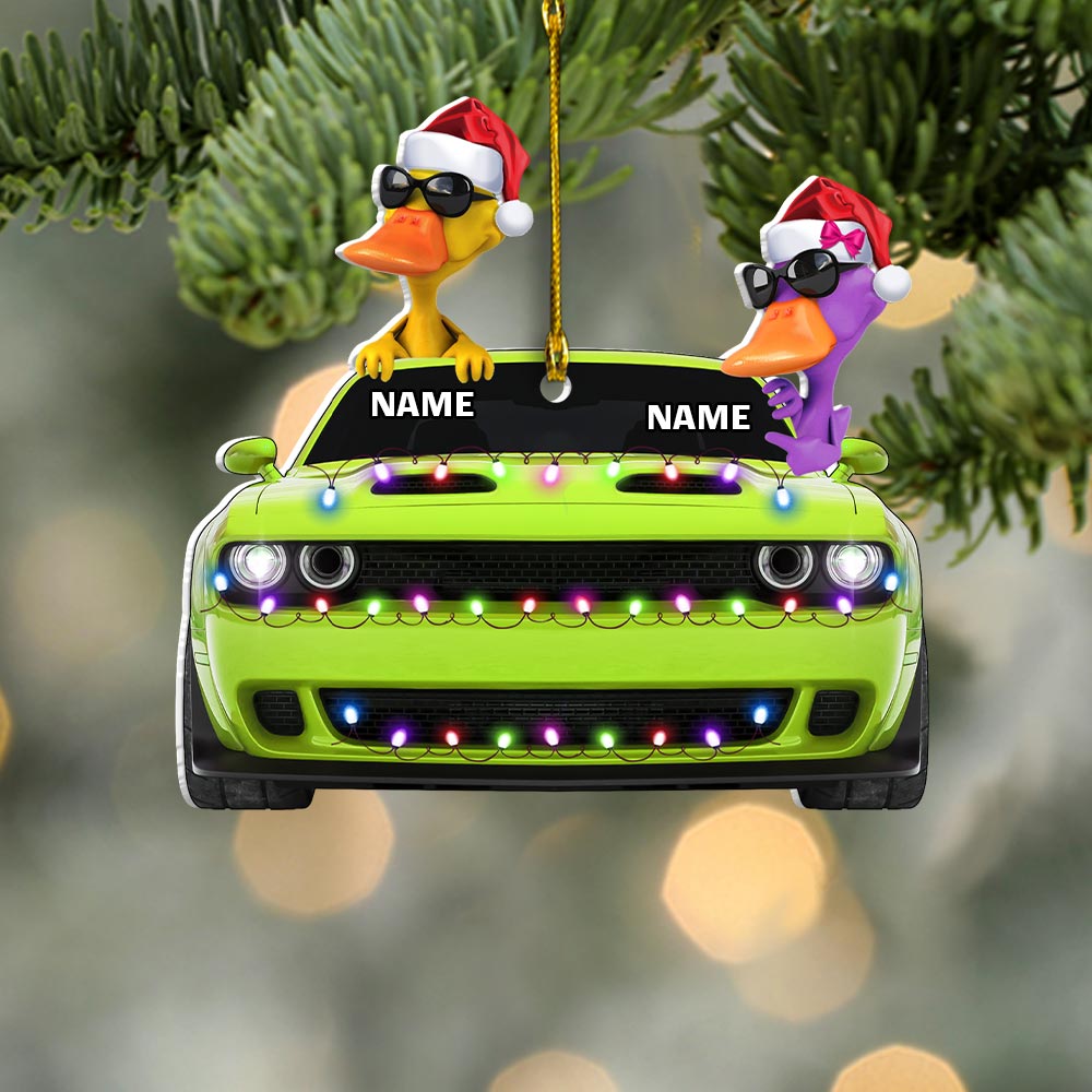 Duck Of Road Custom Name Driver Acrylic Ornament Gift For Car Lovers