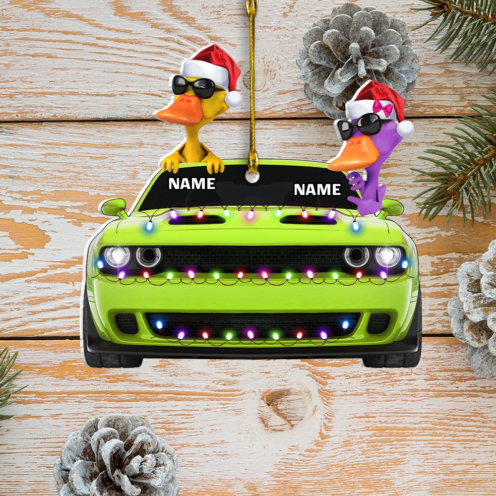 Duck Of Road Custom Name Driver Acrylic Ornament Gift For Car Lovers