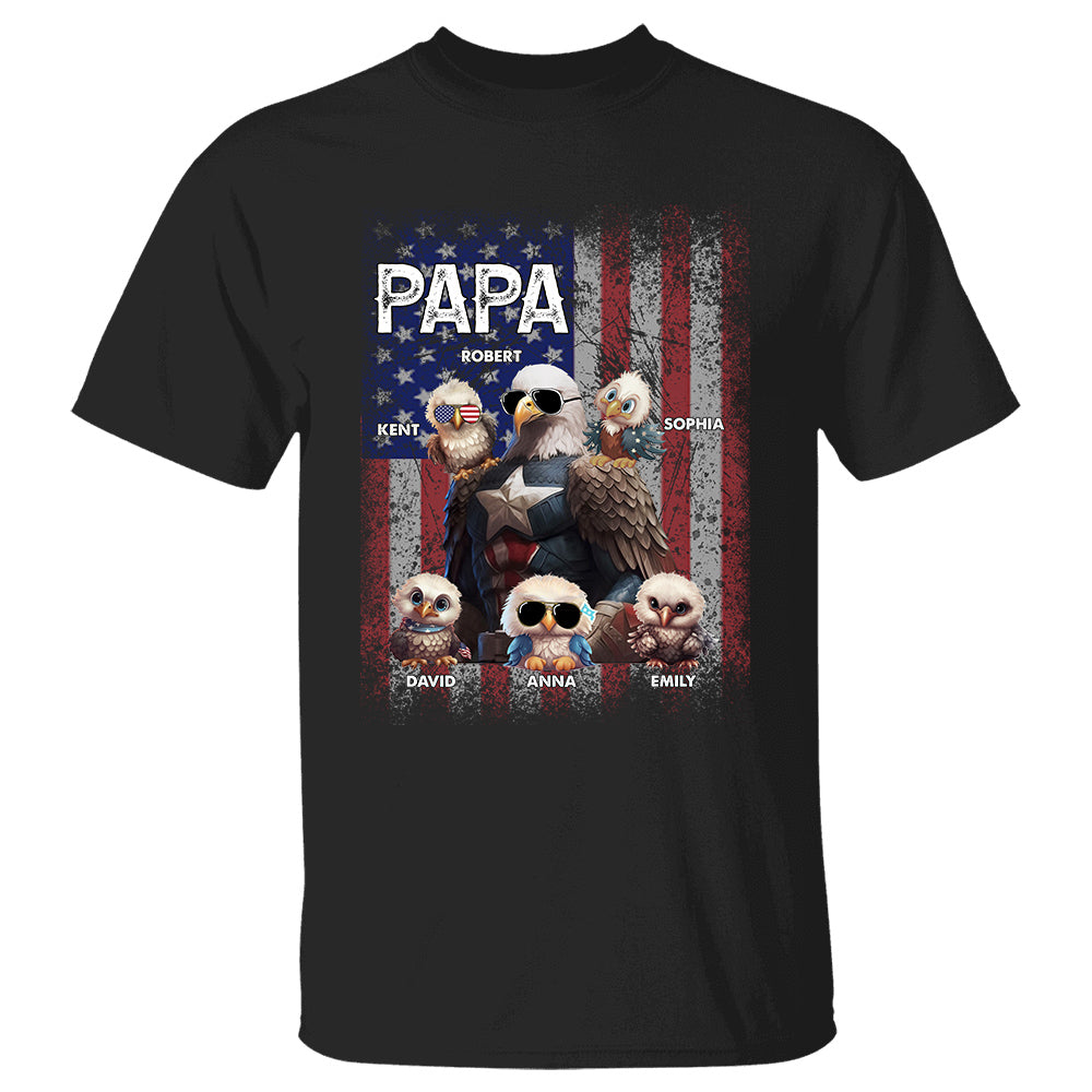 America Eagle Personalized Patriotic Bald Eagle Shirt Best Gifts For Father's Day, Birthday Gift For Grandpa