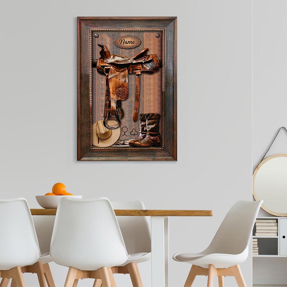 Personalized Canvas Horse Saddle Frame Canvas For Horse Lovers