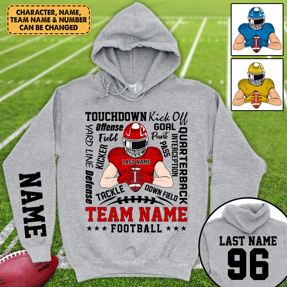 American Football Player All Over Print Shirt For Football Team Custom Shirt Gift For Football Player Football Lovers H2511