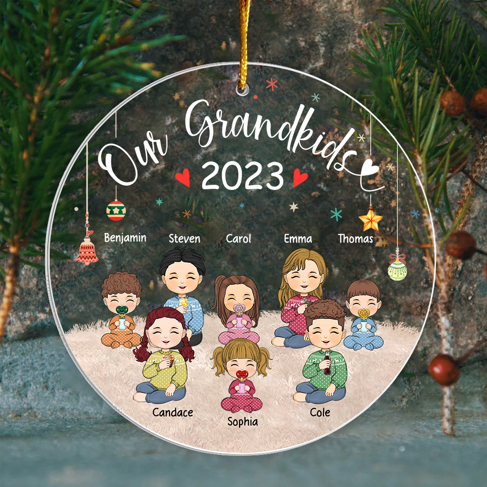 Our Grandkids 2023 Personalized Circle Acrylic Ornament