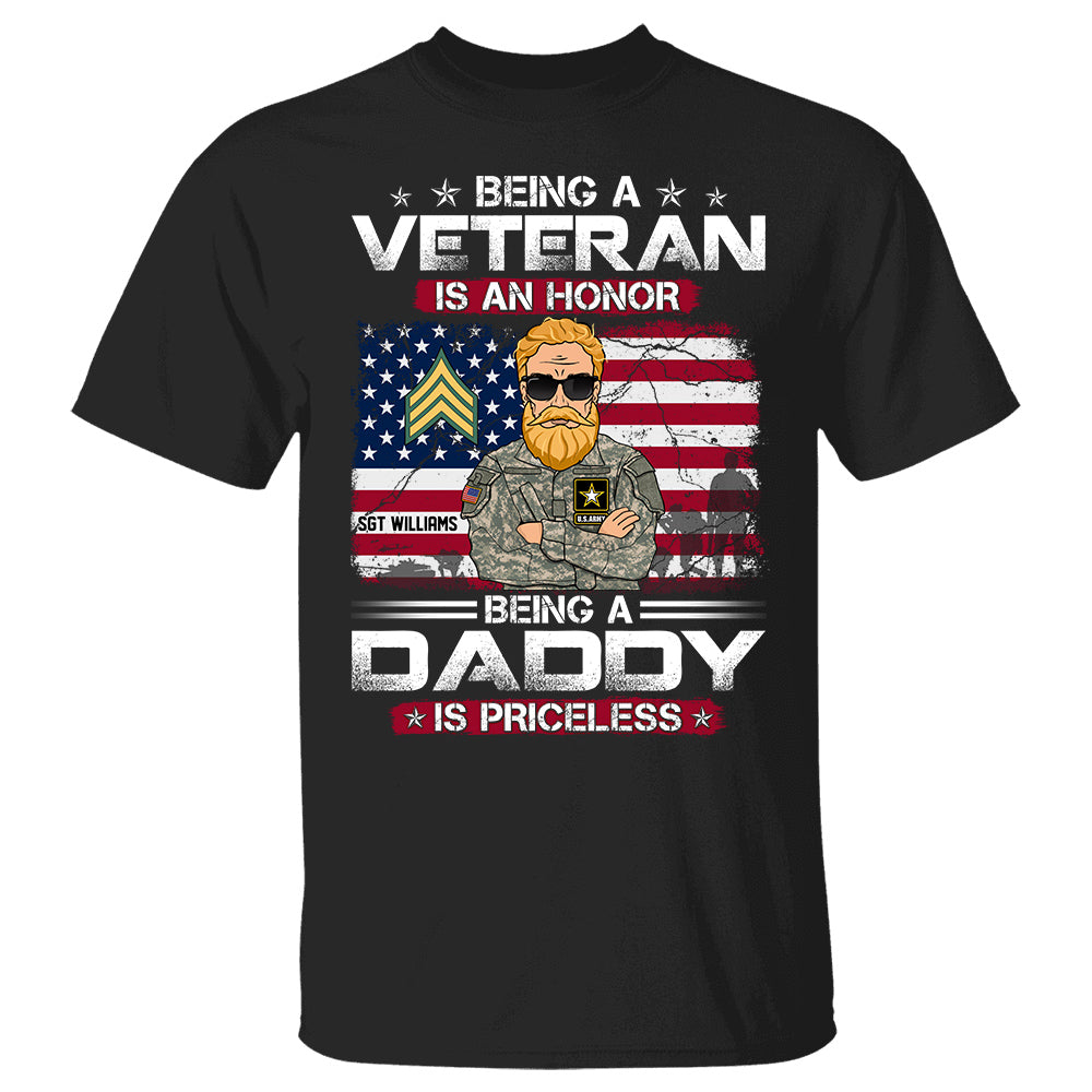Being A Veteran Is An Honor Being A Dad Grandpa Is Priceless Personalized Shirt For Veteran H2511