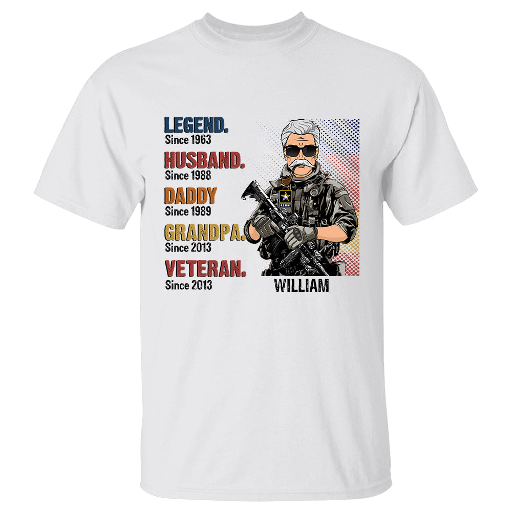 Legend Husband Daddy Grandpa Veteran Vintage Custom Shirt For Veteran Dad Grandpa H2511