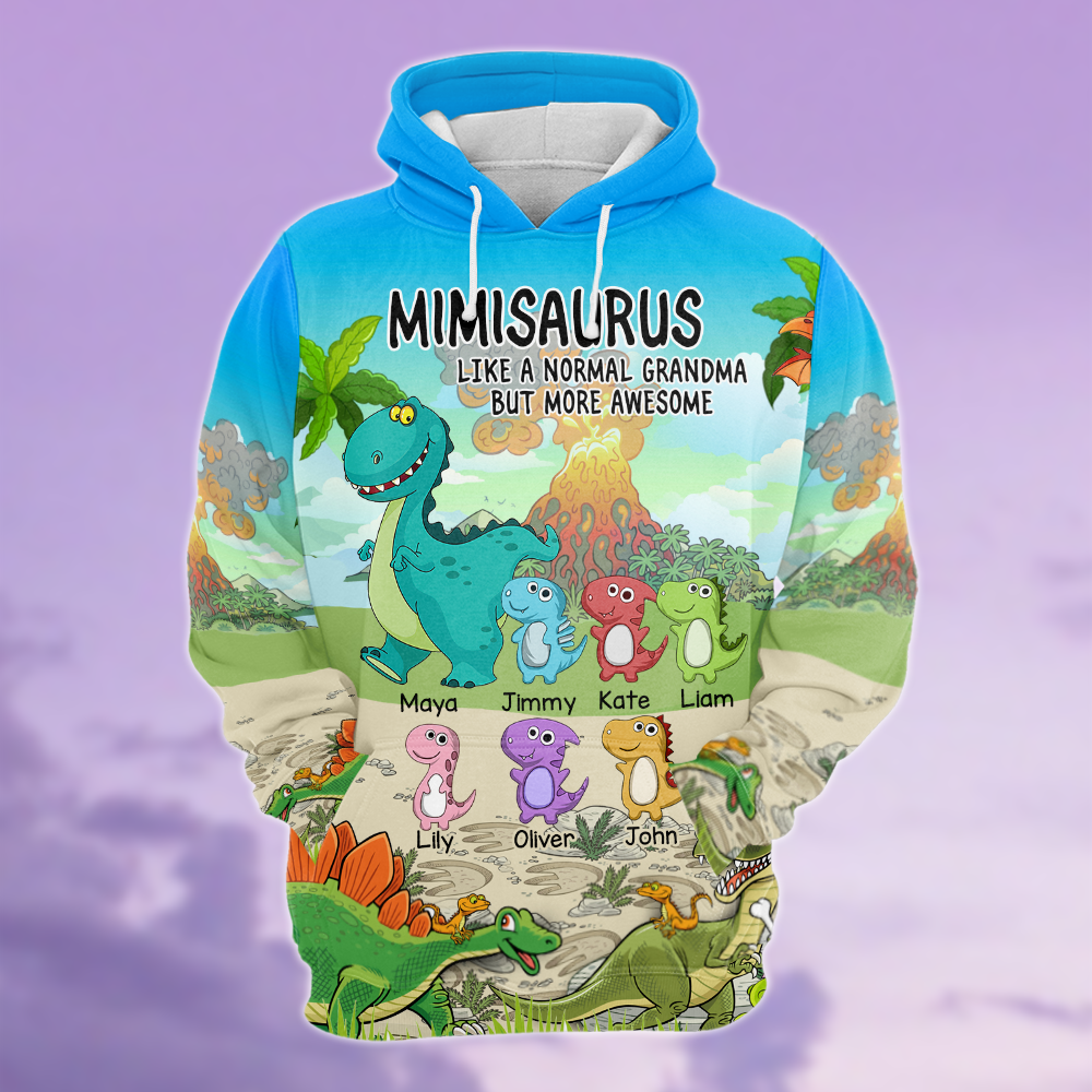 Personalized Grandmasaurus Like A Normal Grandma But More Awesome All Over Print Hoodie Legging Tank Top For Grandma