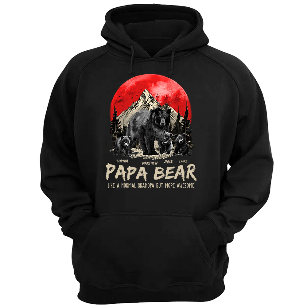 Papa Bear Like A Normal Grandpa But More Awesome Personalized Shirt With Kids Name