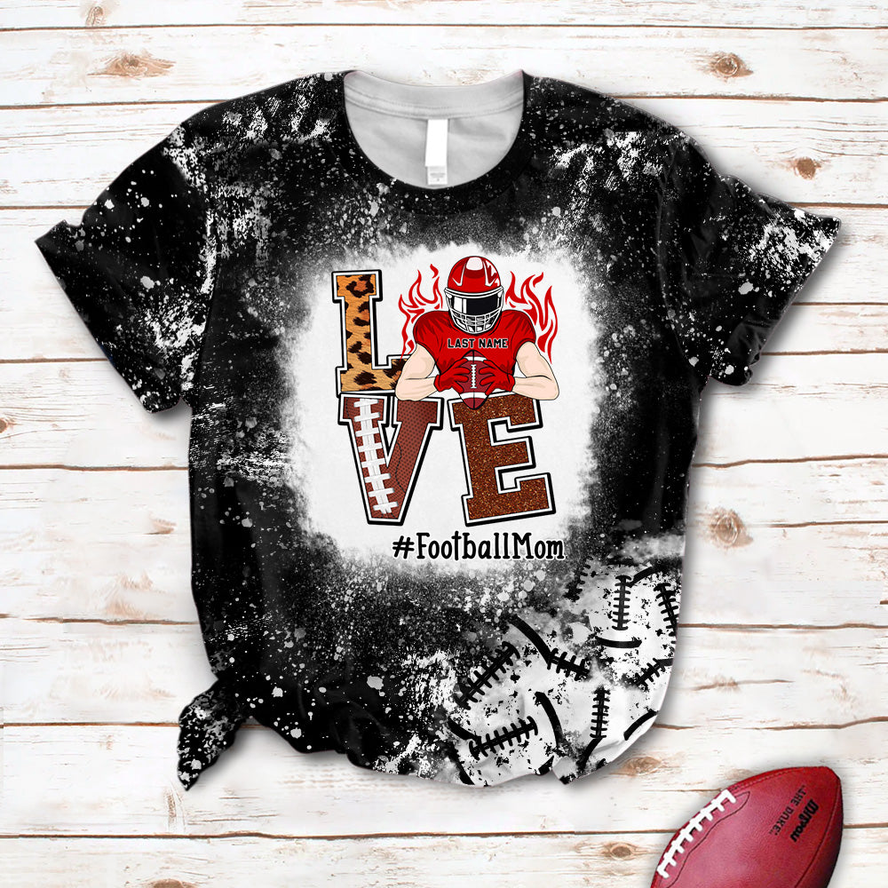 Love Football Bleach All Over Print Shirt Custom Shirt Gift For Football Player Football Lovers H2511