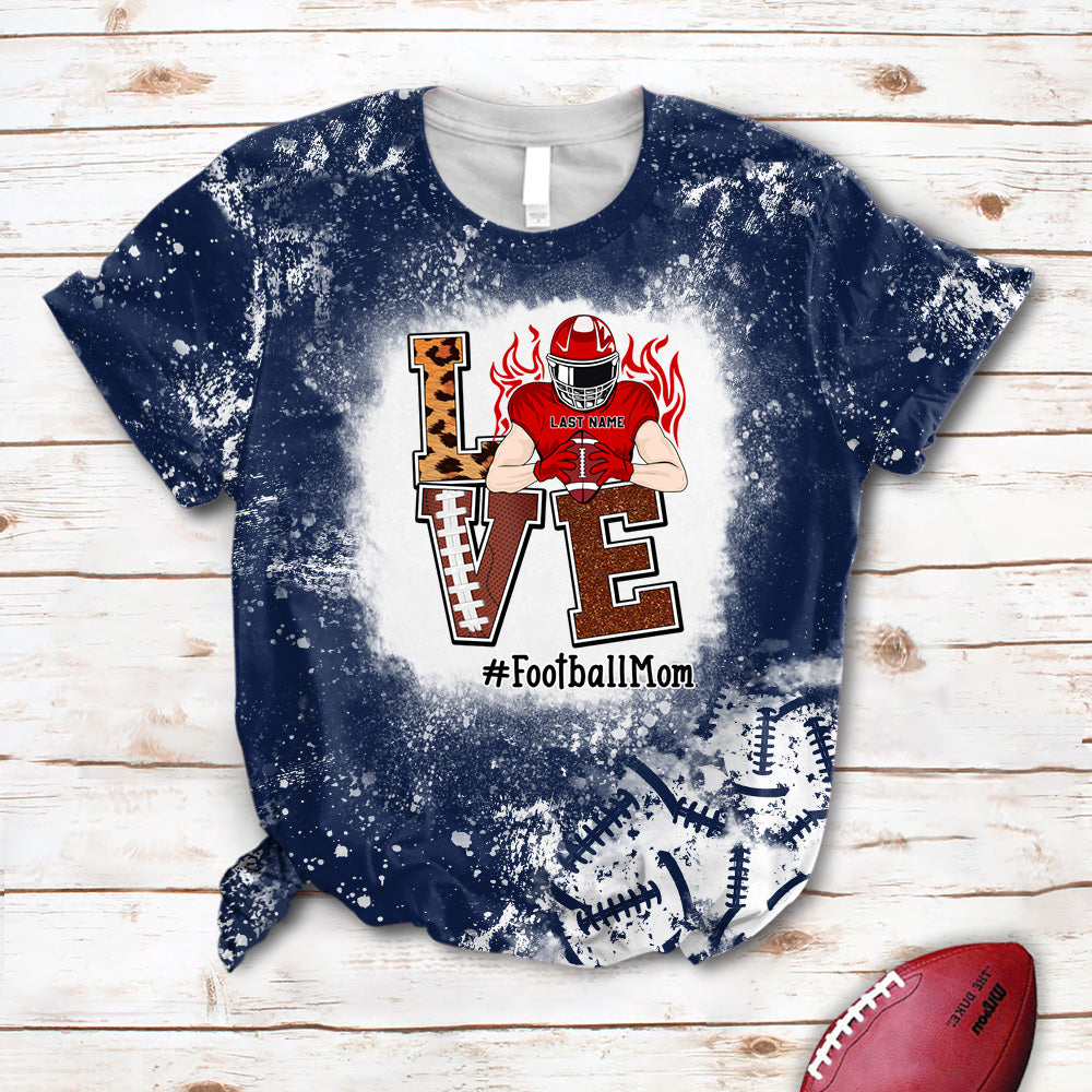 Love Football Bleach All Over Print Shirt Custom Shirt Gift For Football Player Football Lovers H2511