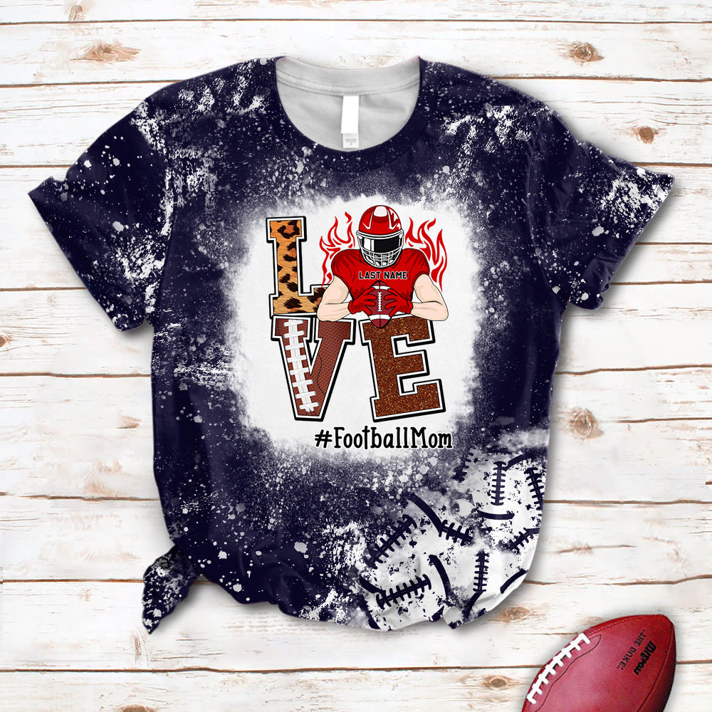 Love Football Bleach All Over Print Shirt Custom Shirt Gift For Football Player Football Lovers H2511