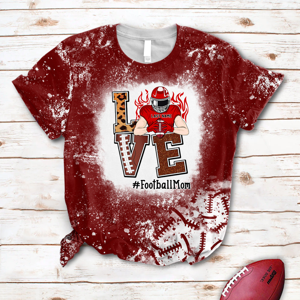 Love Football Bleach All Over Print Shirt Custom Shirt Gift For Football Player Football Lovers H2511