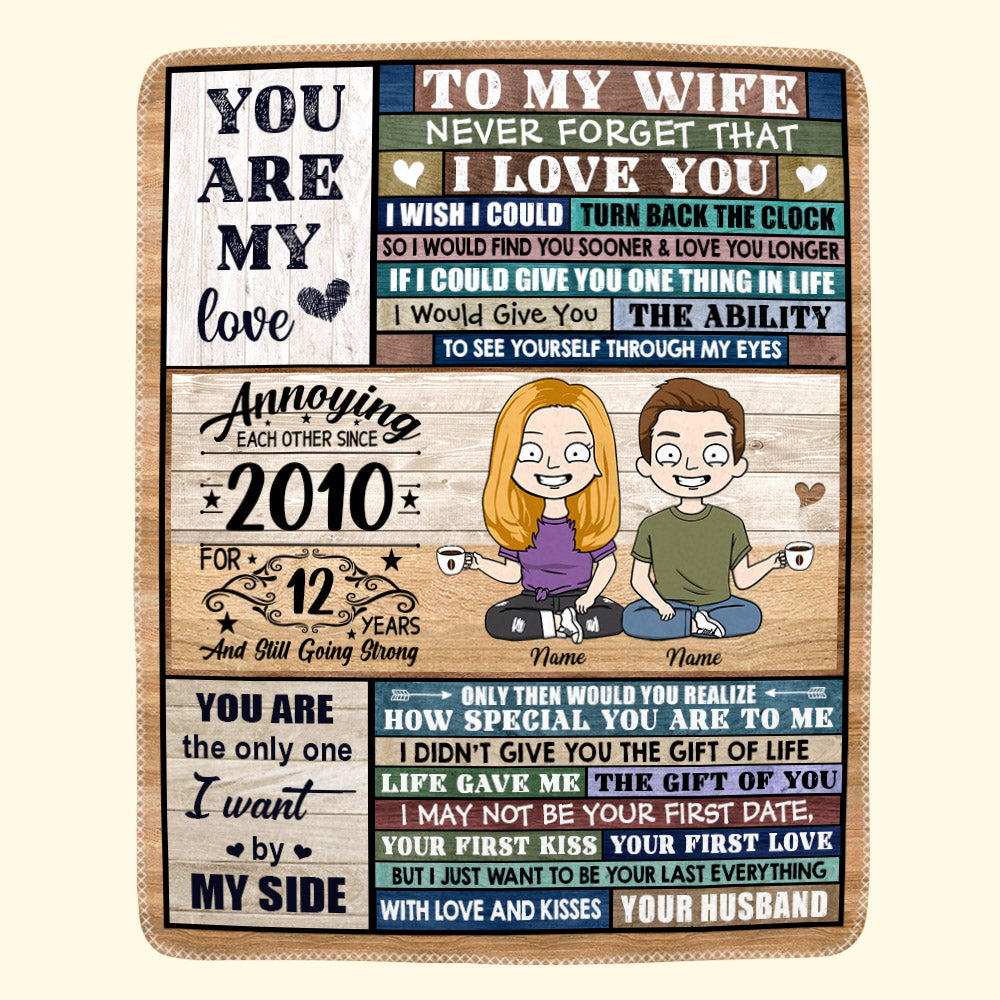 To My Wife To My Wife Never Forget That I Love You Custom Blanket For Wife