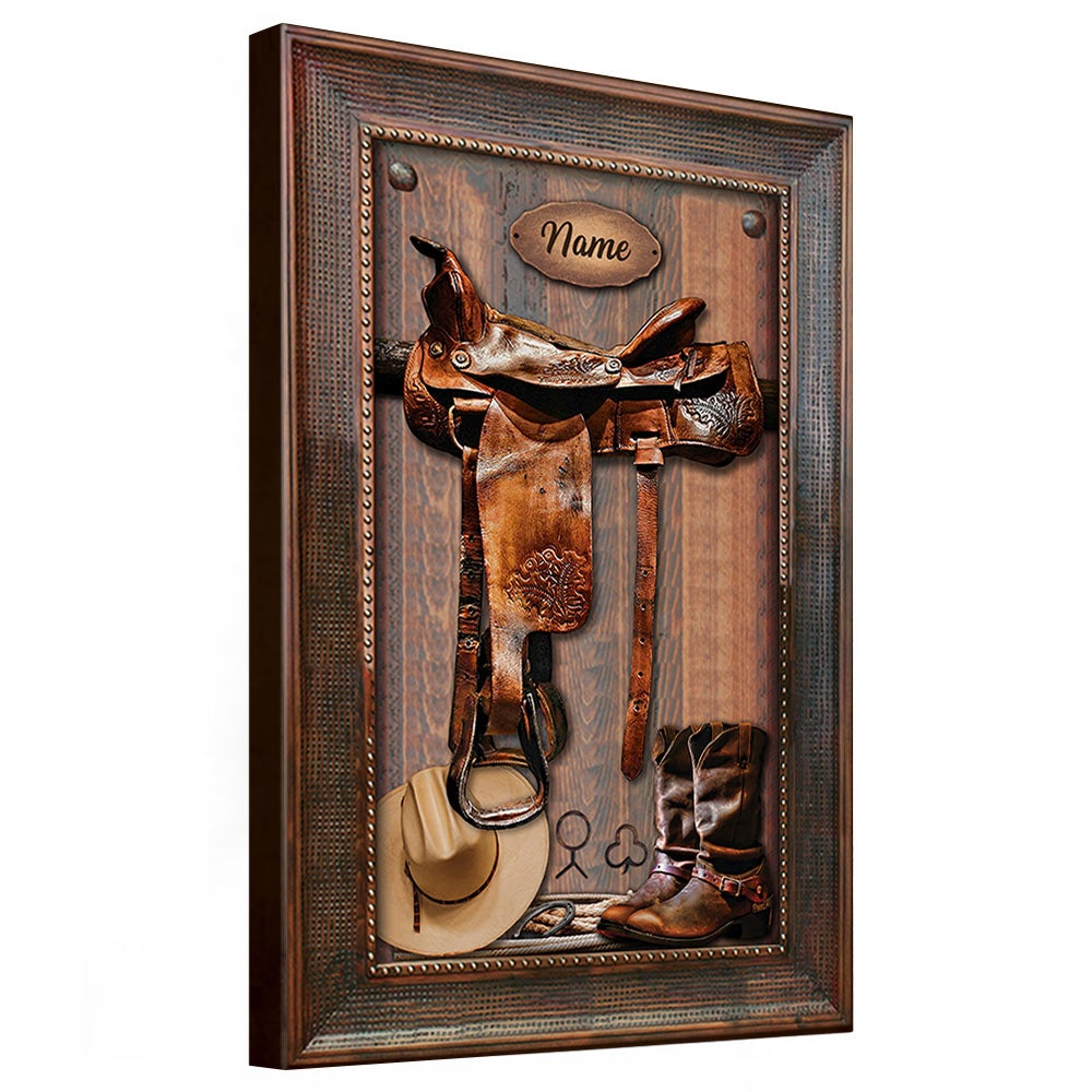 Personalized Canvas Horse Saddle Frame Canvas For Horse Lovers