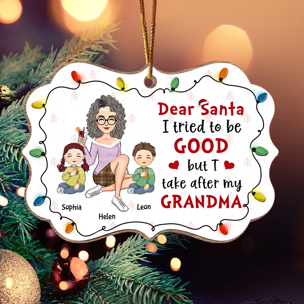 Dear Santa I Tried To Be Good Gift For Granddaughter Grandson Personalized Christmas Ornament