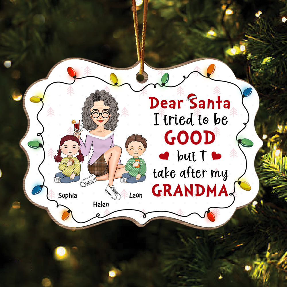 Dear Santa I Tried To Be Good Gift For Granddaughter Grandson Personalized Christmas Ornament