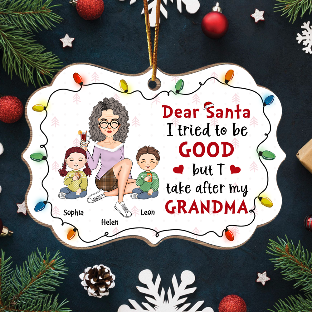 Dear Santa I Tried To Be Good Gift For Granddaughter Grandson Personalized Christmas Ornament