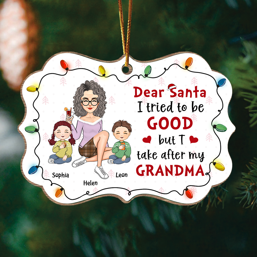 Dear Santa I Tried To Be Good Gift For Granddaughter Grandson Personalized Christmas Ornament