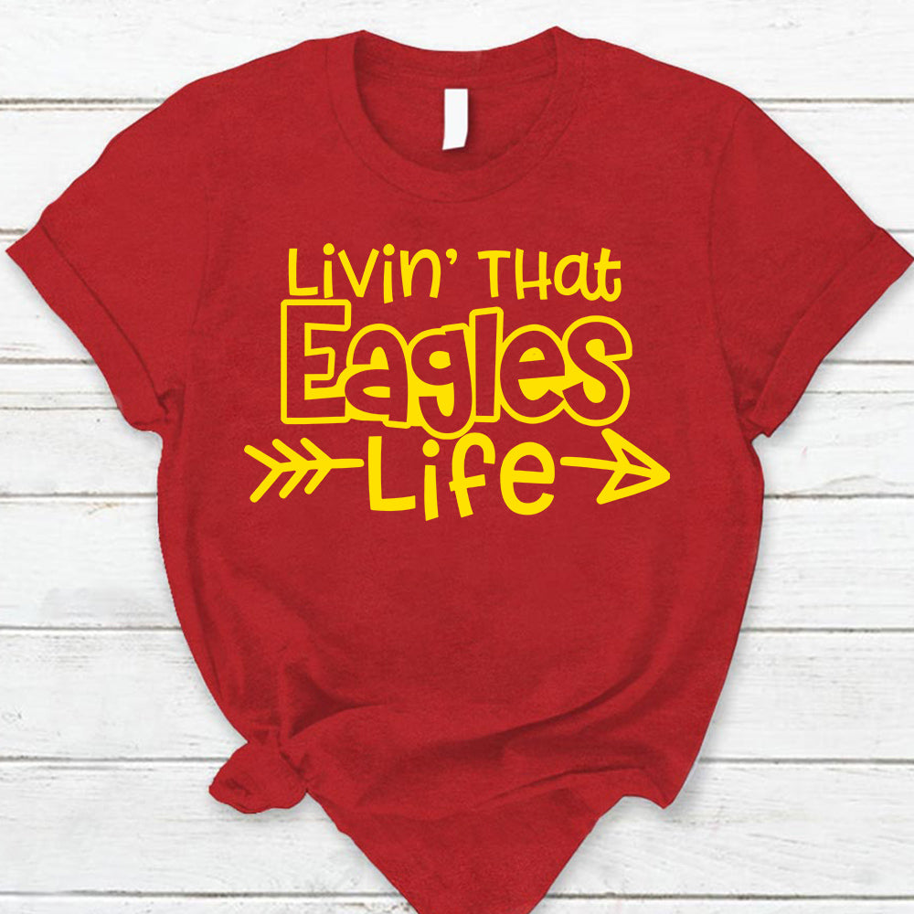 Personalized Livin' That School Mascot Life Custom School Spirit T-Shirt Teacher T-Shirt