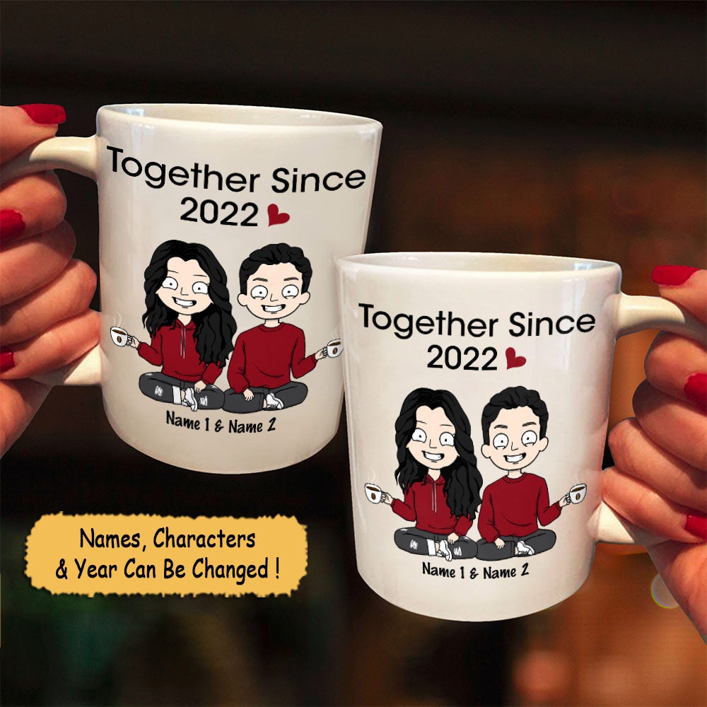 Together Since Year Wedding Anniversary Custom Mugs Gift For Couple