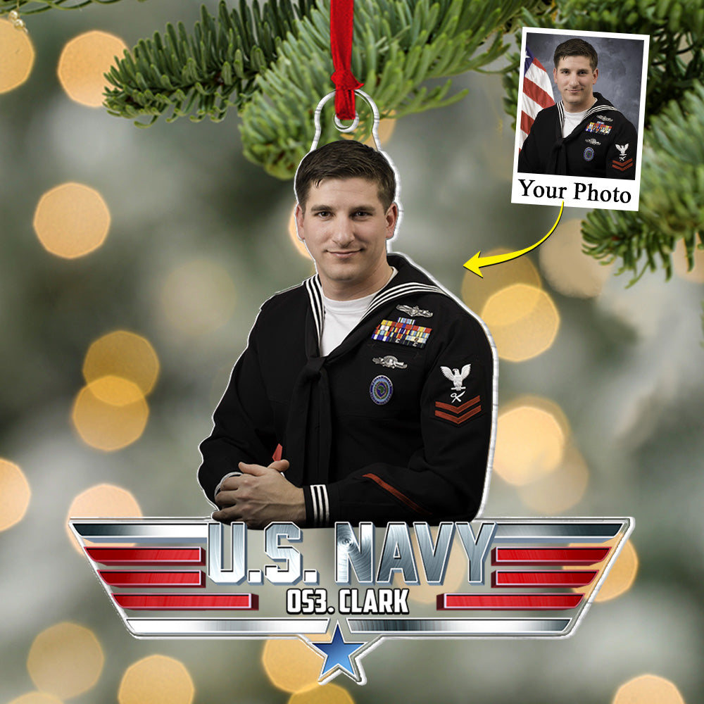 Christmas Gift For U.S Veteran Soldier, Veteran Day - Personalized Acrylic Photo Ornament - Interestpod H2511