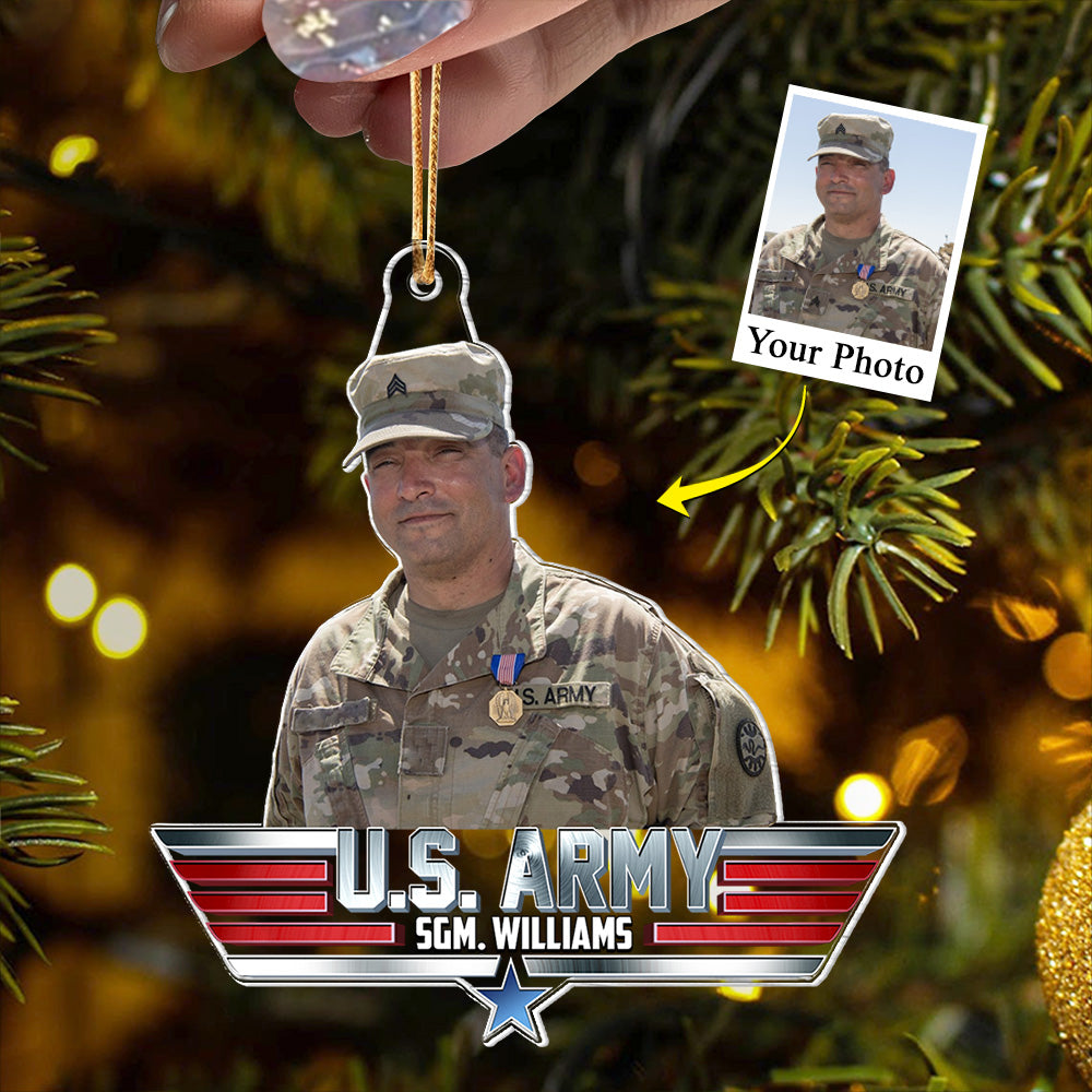 Christmas Gift For U.S Veteran Soldier, Veteran Day - Personalized Acrylic Photo Ornament - Interestpod H2511