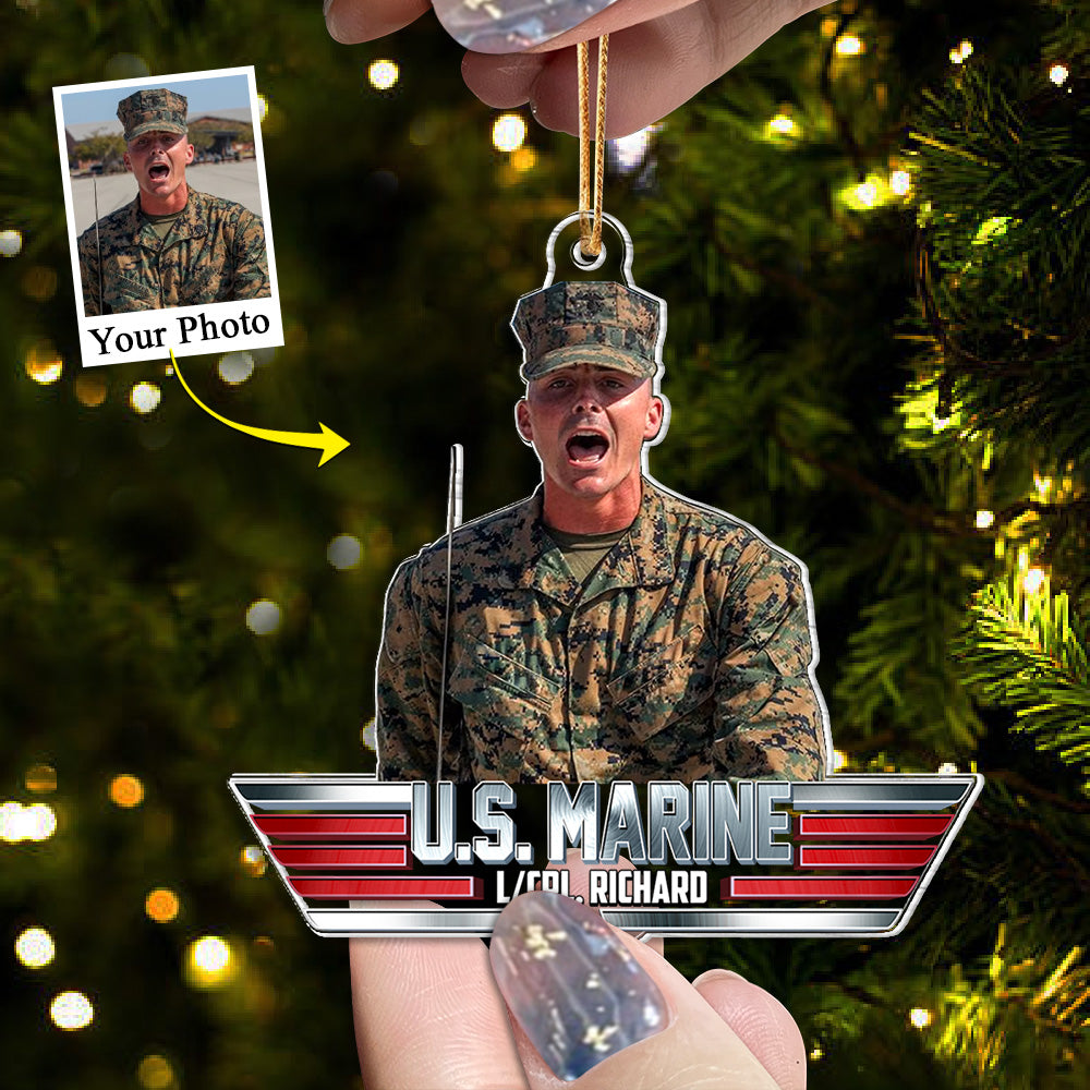 Christmas Gift For U.S Veteran Soldier, Veteran Day - Personalized Acrylic Photo Ornament - Interestpod H2511