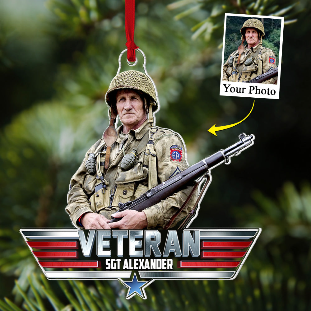Christmas Gift For U.S Veteran Soldier, Veteran Day - Personalized Acrylic Photo Ornament - Interestpod H2511