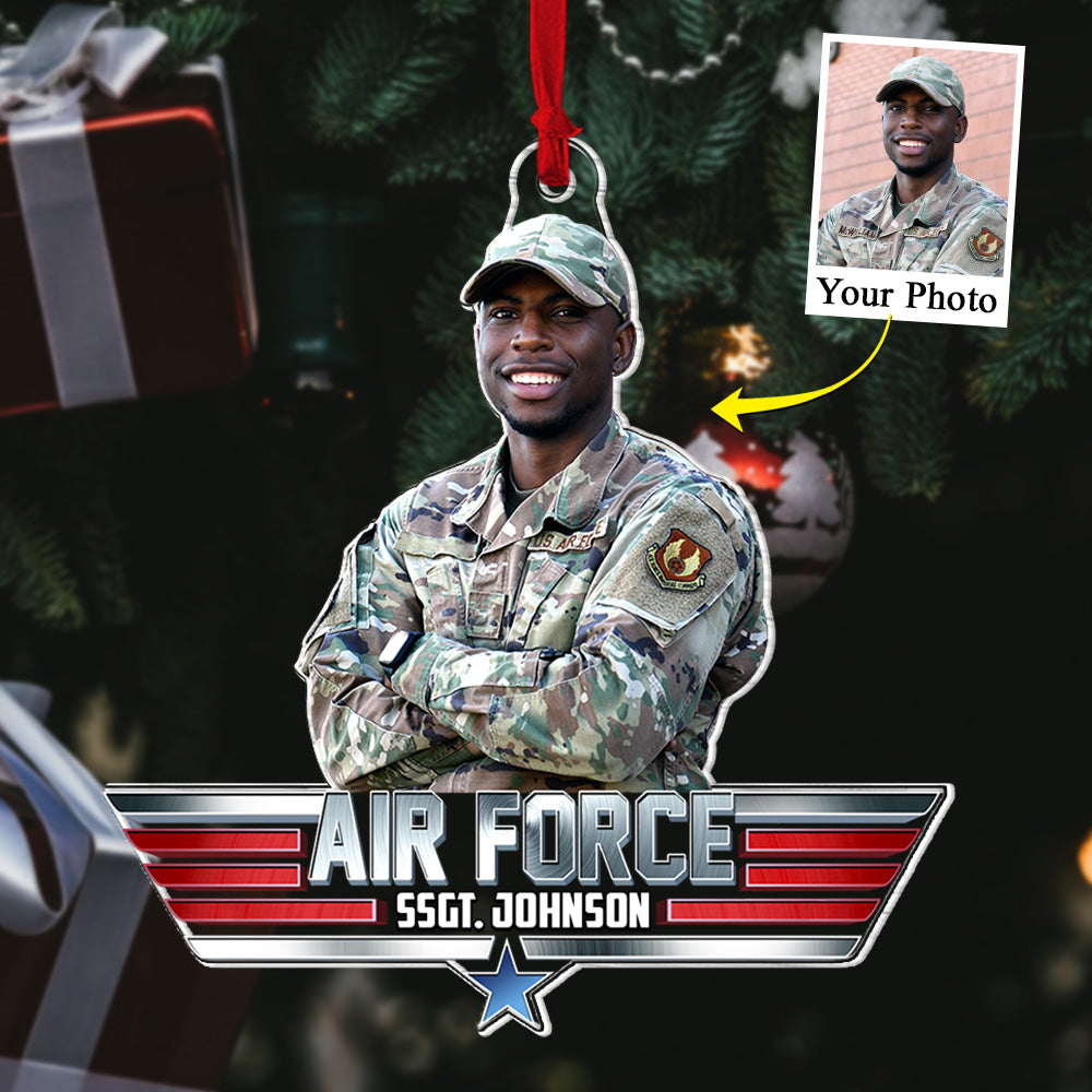 Christmas Gift For U.S Veteran Soldier, Veteran Day - Personalized Acrylic Photo Ornament - Interestpod H2511