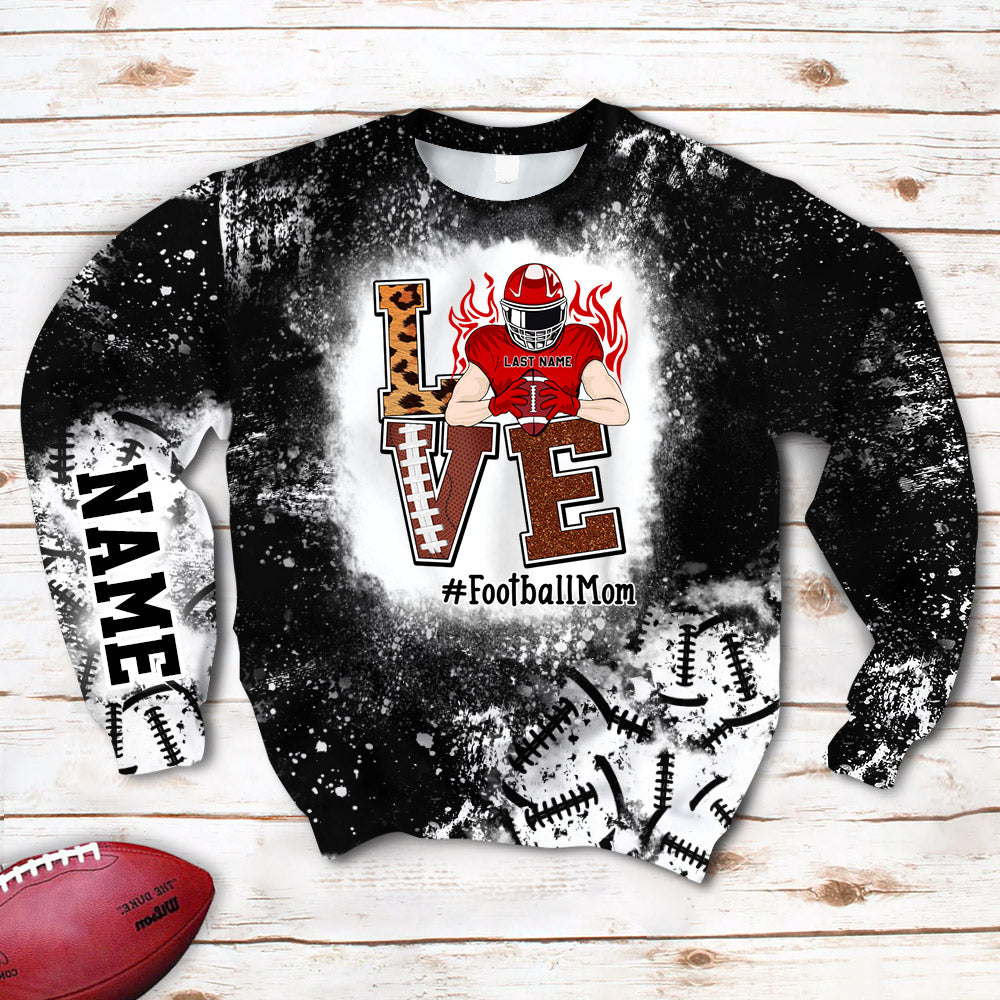 Love Football Bleach All Over Print Shirt Custom Shirt Gift For Football Player Football Lovers H2511