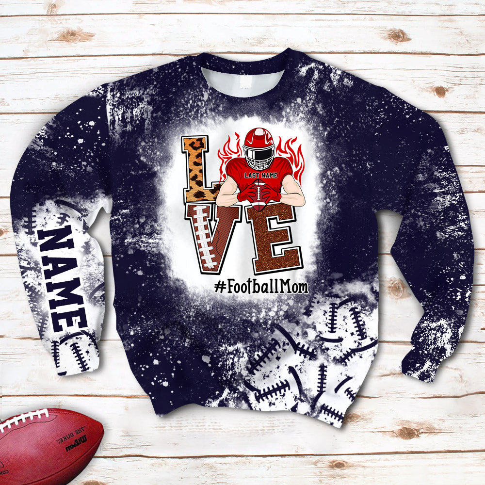 Love Football Bleach All Over Print Shirt Custom Shirt Gift For Football Player Football Lovers H2511