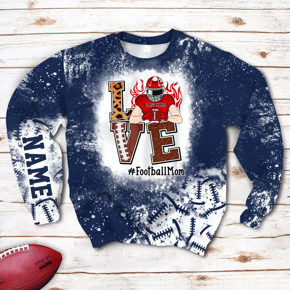 Love Football Bleach All Over Print Shirt Custom Shirt Gift For Football Player Football Lovers H2511