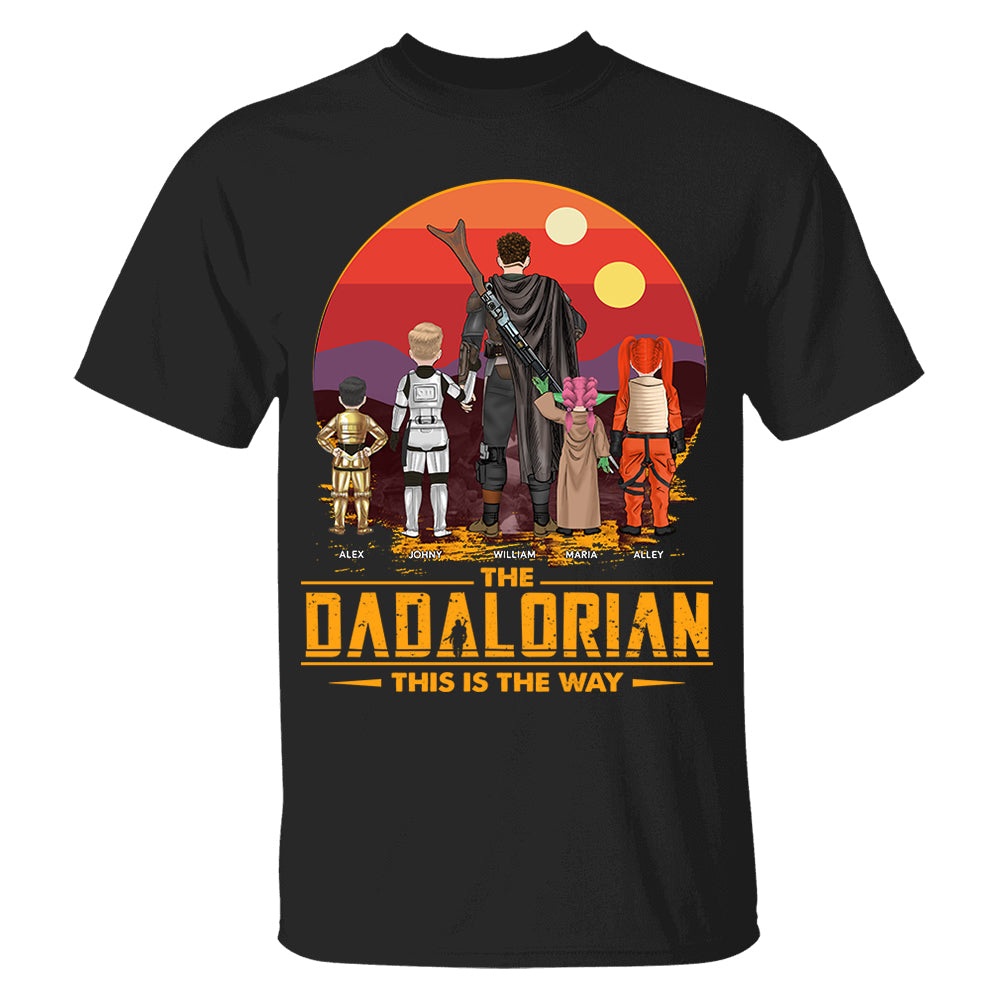 Custom Dadalorian This Is The Way Shirt - Tatooine Sunset Shirt Gift For Dad