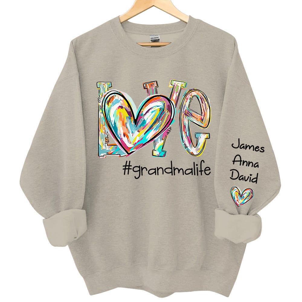 Love Grandma Life Fall Autumn Personalized Sweatshirt