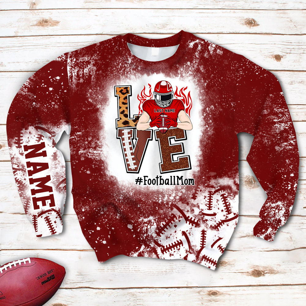 Love Football Bleach All Over Print Shirt Custom Shirt Gift For Football Player Football Lovers H2511