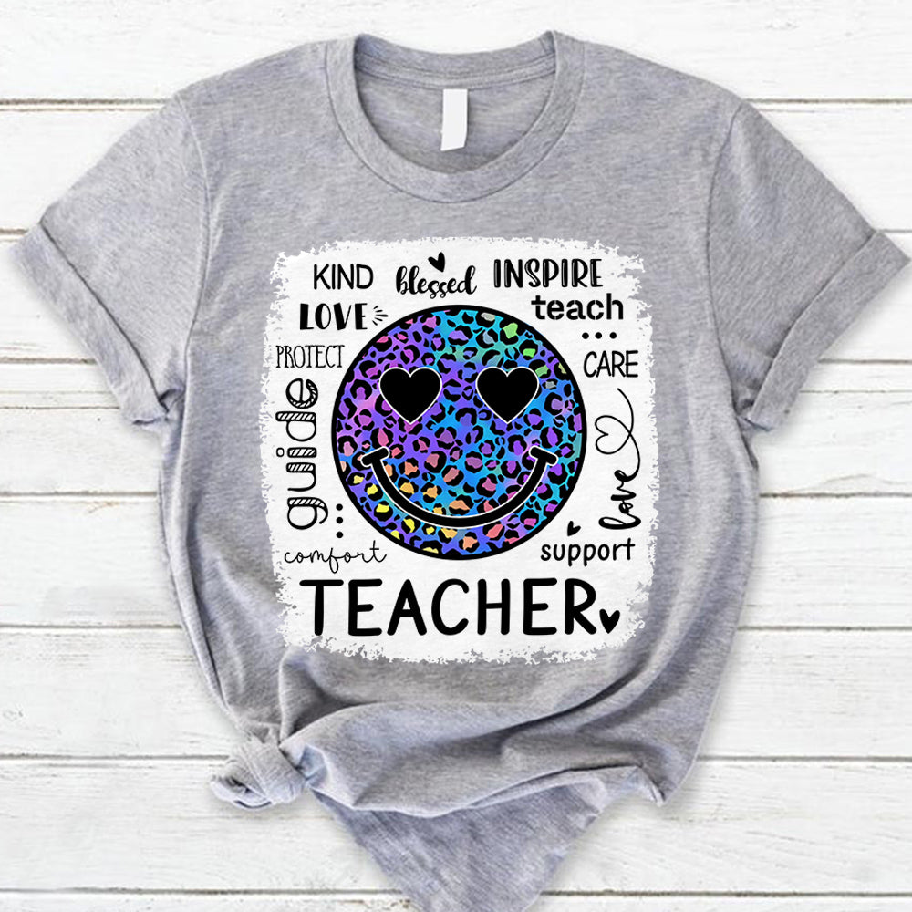 Personalized Retro Leopard Smiley Teacher For Teacher And Student