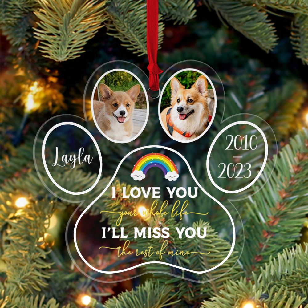 I'll Miss You The Rest Of Mine - Shaped Acrylic Ornament - Memorial, Sympathy Gift For Dog Lovers, Cat Lovers