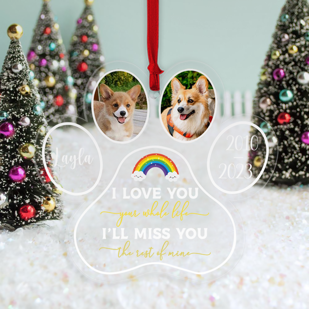 I'll Miss You The Rest Of Mine - Shaped Acrylic Ornament - Memorial, Sympathy Gift For Dog Lovers, Cat Lovers