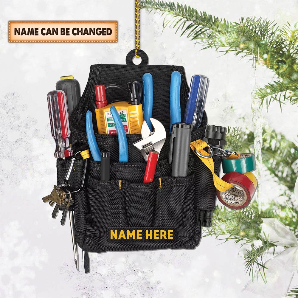 Tool Bag Shaped Personalized Ornament Gifts For Electrician