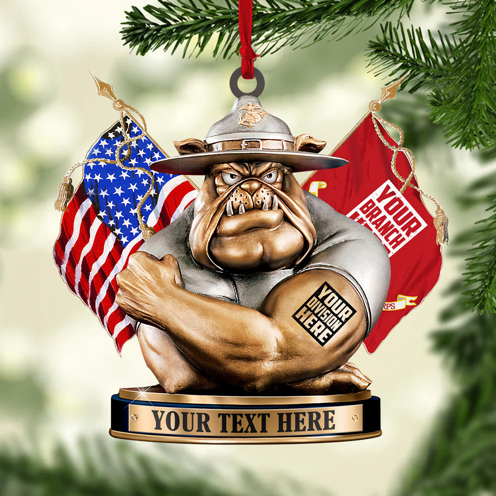 Personalized U.S. Veteran Ornament, Custom Name And Rank, Veteran Gift Ornament vr2 K1702