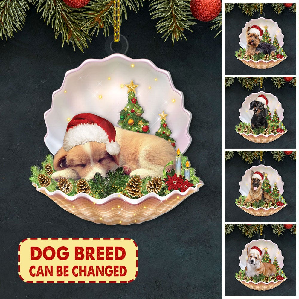 Dogs In Pearl Christmas Ornament Gift For Dog Lovers