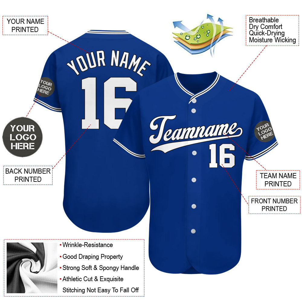 Custom Logo Name Number Royal Blue Baseball Jersey