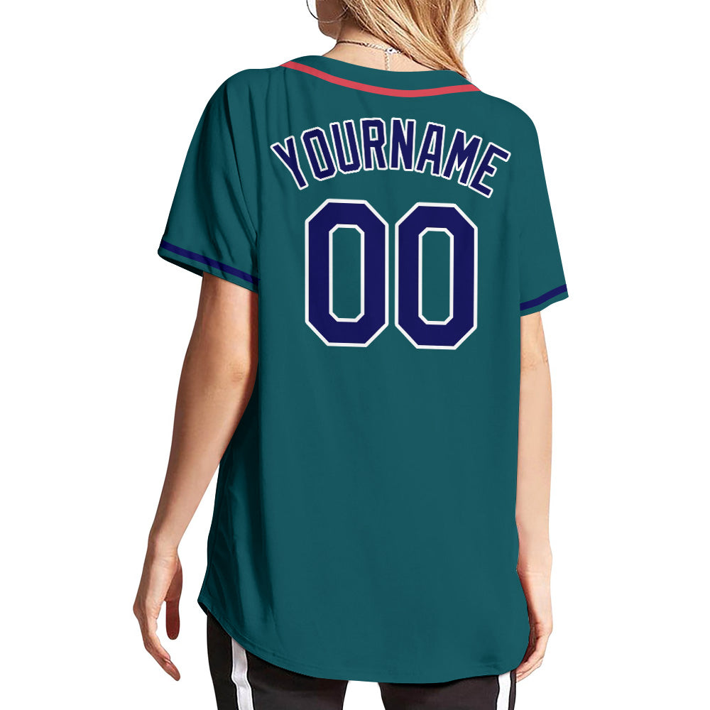 Custom Name Number Midnight Green Baseball Jersey