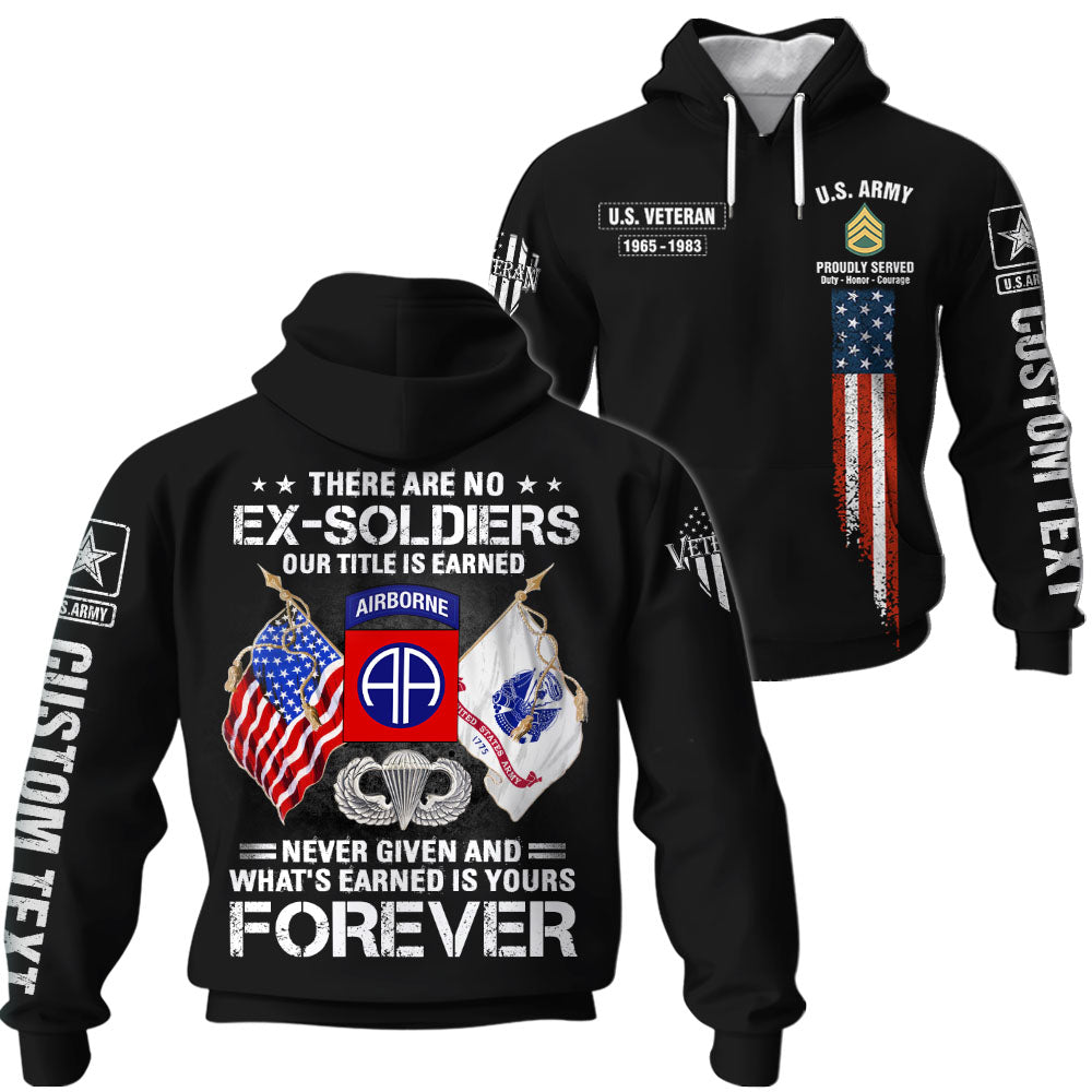 Personalized All Over Print Shirt There Are No Ex Soldier Gift For Veterans K1702
