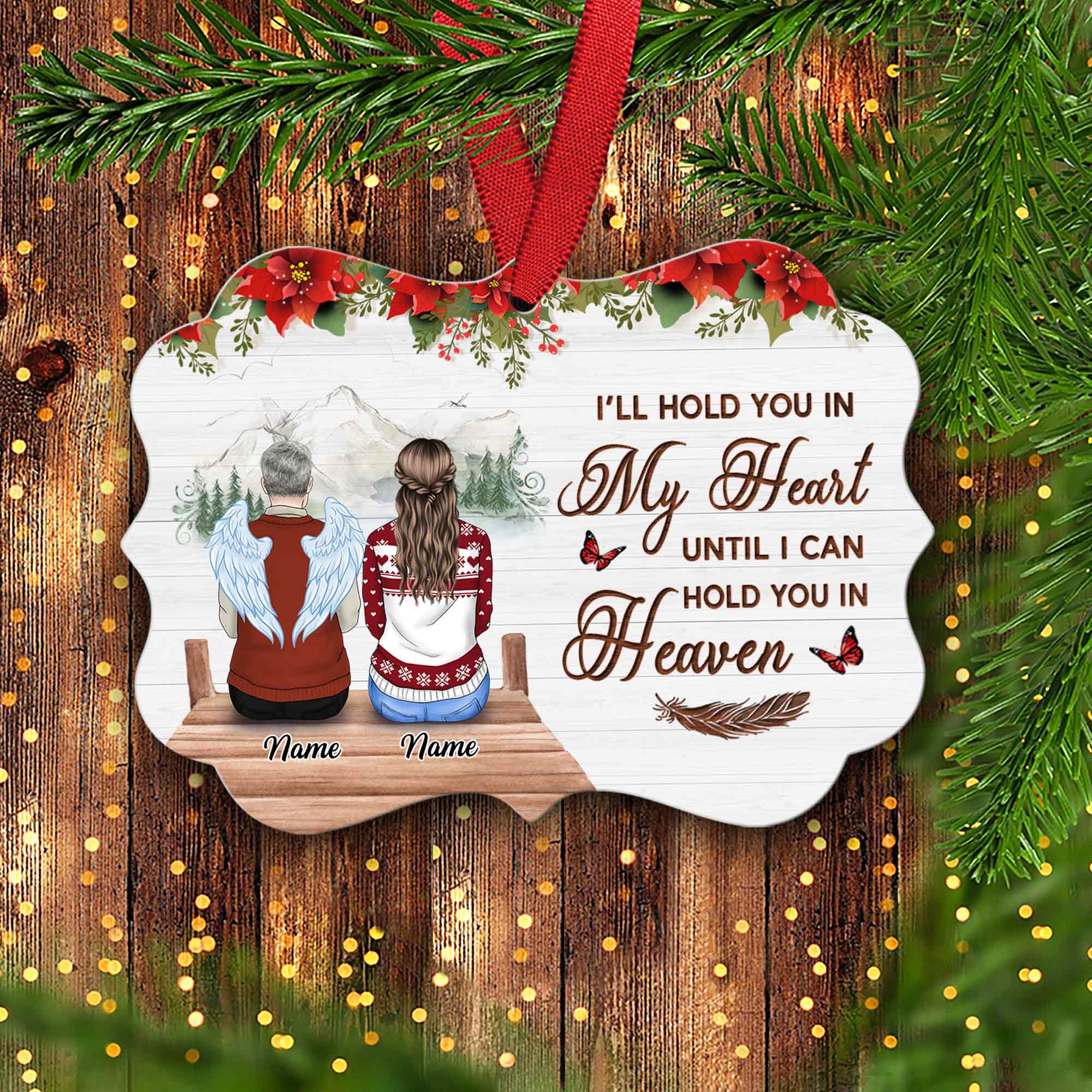 Personalized Family Member Lost Memorial Ornament I'll Hold You In My Heart Memorial Ornament Christmas In Heaven Memorial Ornament Hg98.